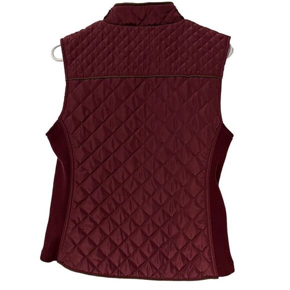 Miami Burgundy & Gold Quilted Vest Size S - Picture 2 of 7